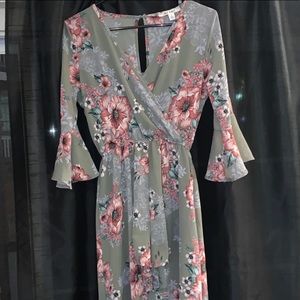 Floral High Low Dress S